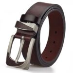 Premium Brown Genuine Leather Belt for Men – Classic Metal Buckle | Formal & Casual Wear
